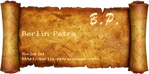 Berlin Petra névjegykártya