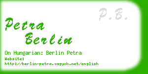 petra berlin business card